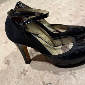 Repetto Black Patent & Suede Heels